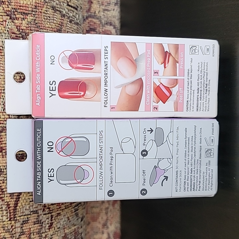 2pc imPRESS Press On Nails Medium Length French Rhinestone New In Box - Picture 5 of 5